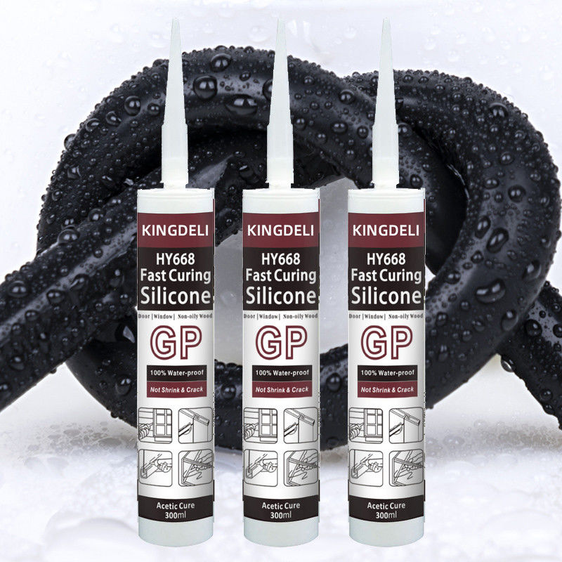 Résistant à l'eau transparent de couleur de mastic acétique à séchage rapide de silicone